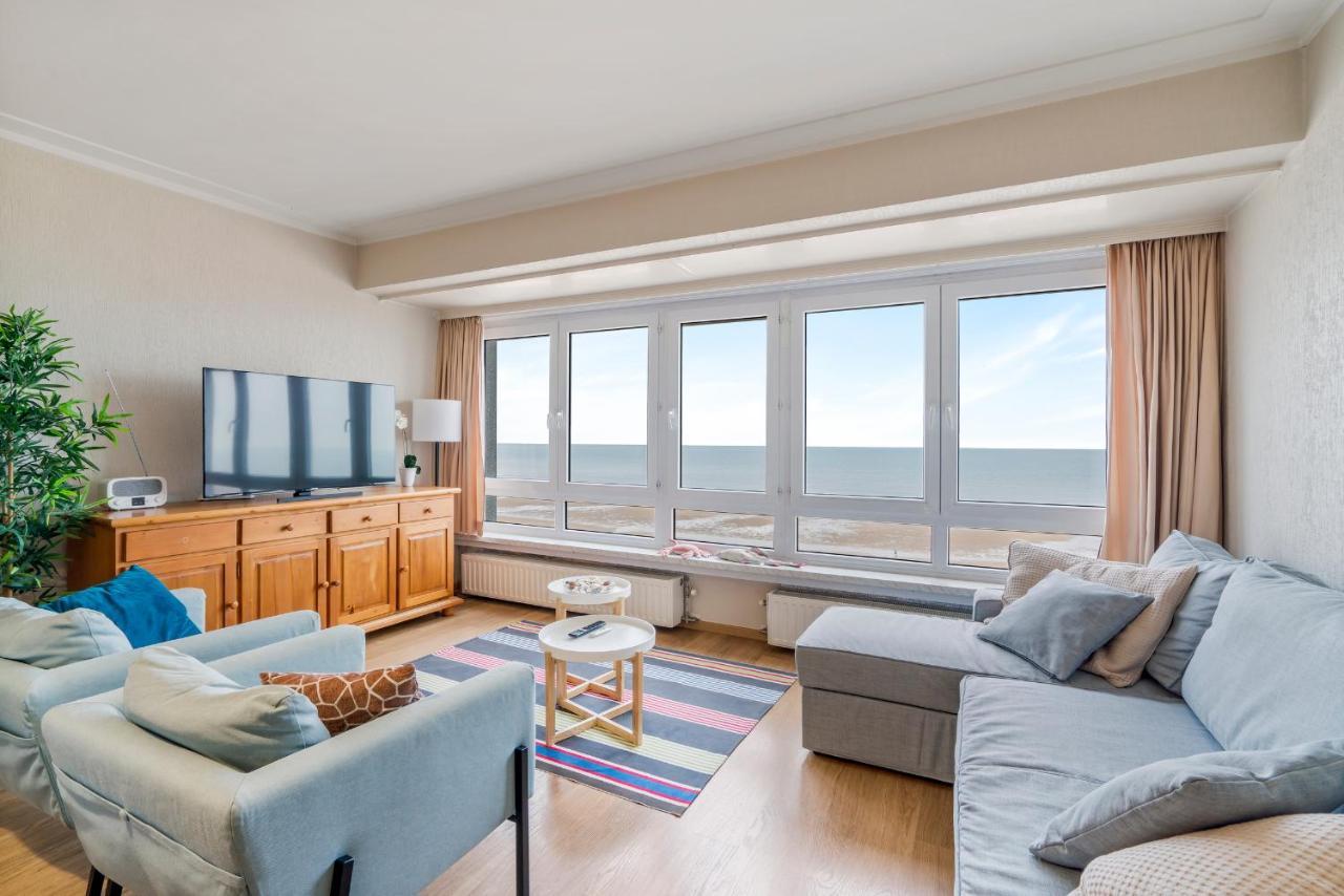 Zonnig Familie App Op Zeedijk Met Zeezicht Voor 6P Apartman Ostende Kültér fotó